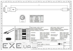 Кабель пристроїв USB Type-C-2.0A M/M 3.0m,(USB2.0) AWG28 SuperFast PD15W,білий (75.05.9132-1) (75.05.9132-1)