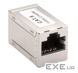 Перехідник мережевий RJ45 UTP6 F/F,адаптер Coupler Metal Gold,металік (62.09.8183-1) (62.09.8183-1)