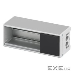 Розеточная коробка Ofiblock COMPACT на 2 модуля 45х45мм, алюминий, черный (KFC102/14)