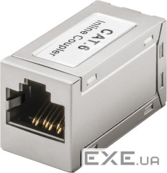 Перехідник мережевий RJ45 UTP6 F/F,адаптер Coupler Metal Gold,металік (75.01.5217-500) (75.01.5217-500)