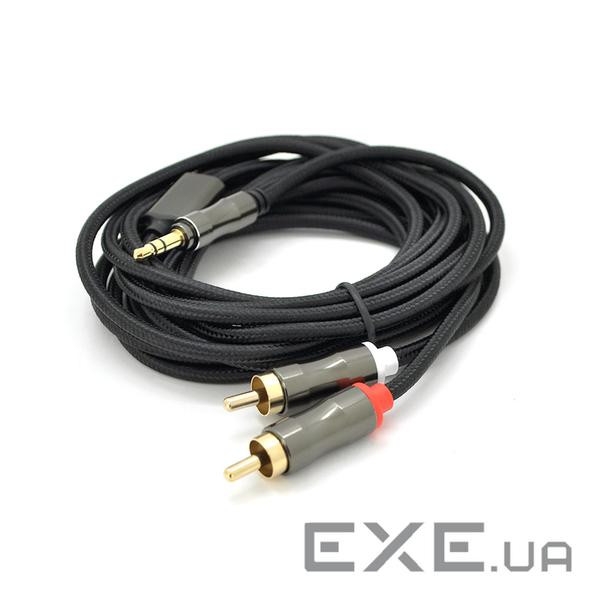 Кабель VEGGIEG mini-jack 3.5 мм - 2RCA 5м Black (YT-AR2-5)