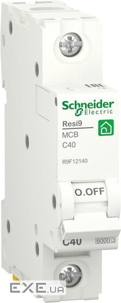Автоматичний вимикач Schneider RESI9, White, 40A, 230V/400V, 2 полюси, модульний (Din (108721)