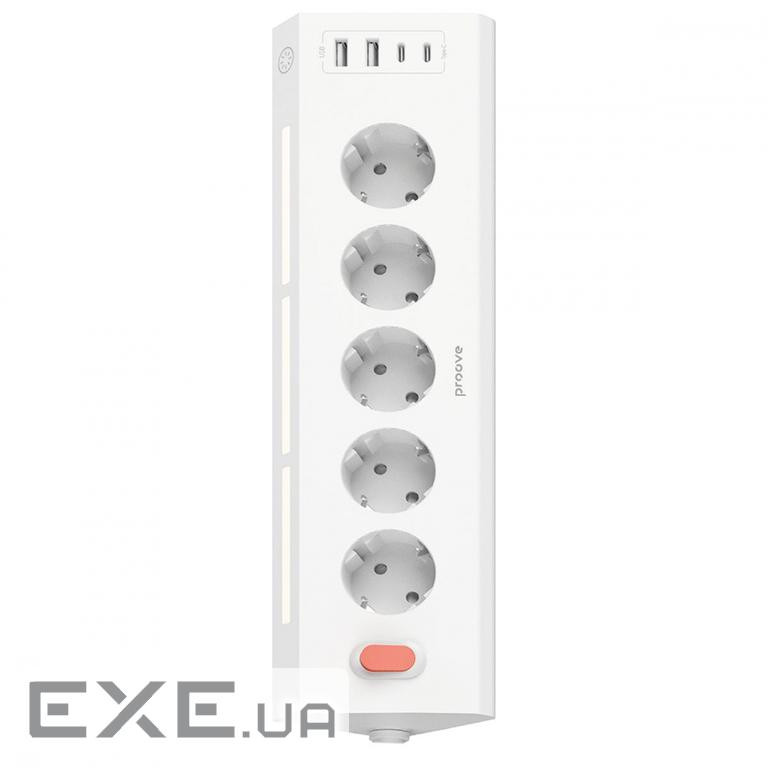 Мережевий фільтр Proove Prism Socket (5xAC + 2xType-C + 2xUSB) 1.6m white (PSPS25002202)