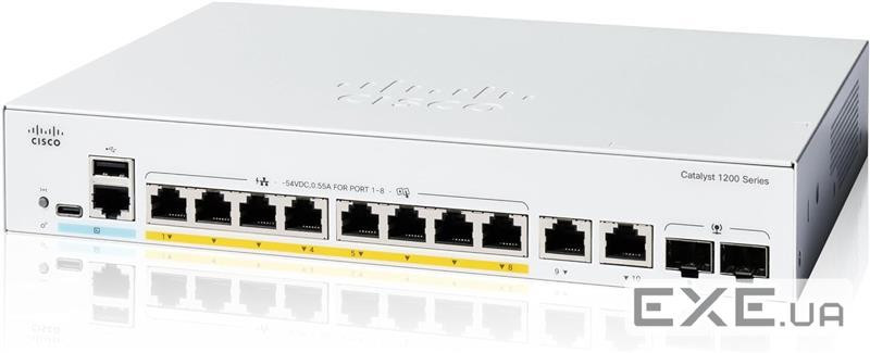 Catalyst 1200 8-port GE, PoE, Ext PS, 2x1G Combo (C1200-8P-E-2G)