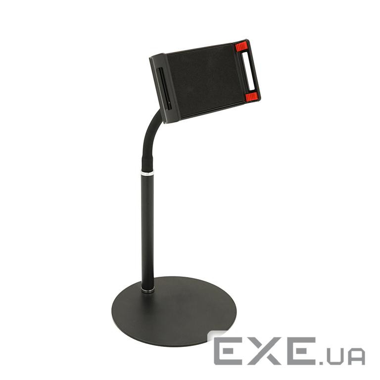 Настільна підставка для планшета та телефону YT-J5, гнучка трубка, корпус метал, затискач 115х175мм, ,