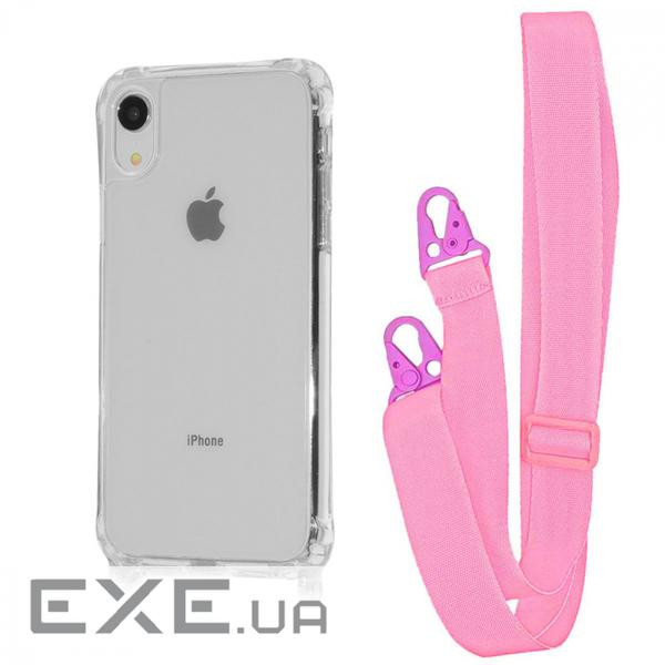 Чохол WAVE Clear Case with Strap iPhone Xr pink (57005 pink)