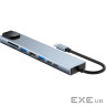 Концентратор Dynamode USB-C 8-in-1 HDMI 4K30Hz + 1xRJ45 + 1xUSB 3.0 + 1xUSB 2.0 + 1xUSB-C PD (BYL-2017L)