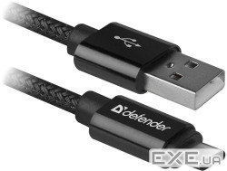 Дата кабель USB 2.0 AM to USB-C 1.0m PRO Black Defender (87814)