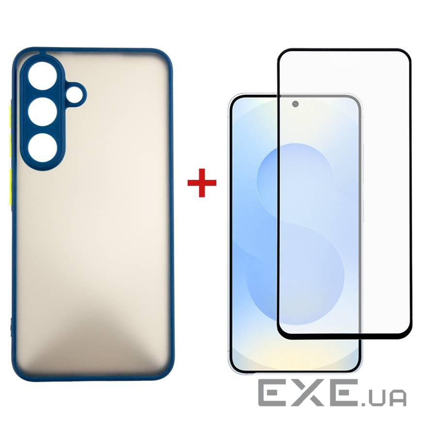 Чeхол-накладка Dengos Matt для Samsung Galaxy S25 Plus SM-S936 Blue (DG-KM-143) + защитное стекло