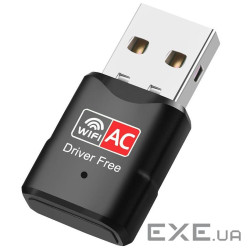 Мережевий адаптер ColorWay, Black, USB 2.0, WiFi 6, до 433 Mb/s (CW-AD-W2)