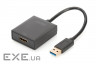 Адаптер DIGITUS USB 3.0 - HDMA Full HD, M/F, 0.15 m (DA-70841)