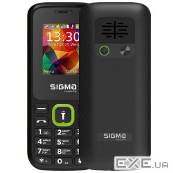 Мобільний телефон Sigma mobile X-style 171 Mini, Black-Green, 2 Mini-SIM + Micro-SIM (4827798813720)