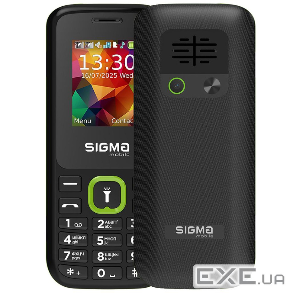 Мобільний телефон Sigma X-style 171 MINI Black-Green (4827798813720)