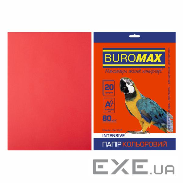 Папір Buromax А4, 80g, INTENSIVE red, 20sh (BM.2721320-05)