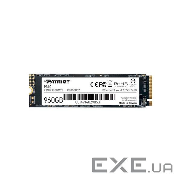 Твердотільний жорсткий диск M.2 2280 960GB P310 P310P960GM28 PATRIOT M.2 2280 960GB P310 P310P960GM28 PATRIOT