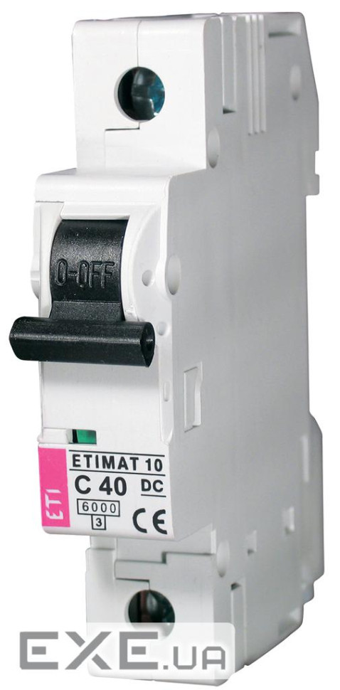 Автоматичний вимикач ETI  ETIMAT 10  DC 1p  C 40A (6 kA) (2137720)