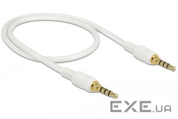 Кабель аудіо-сигнальний Jack 3.5mm 4pin M / M 0.5m, Long AWG24 1: 1 AUX Gold, білий (70.08.5594-10)