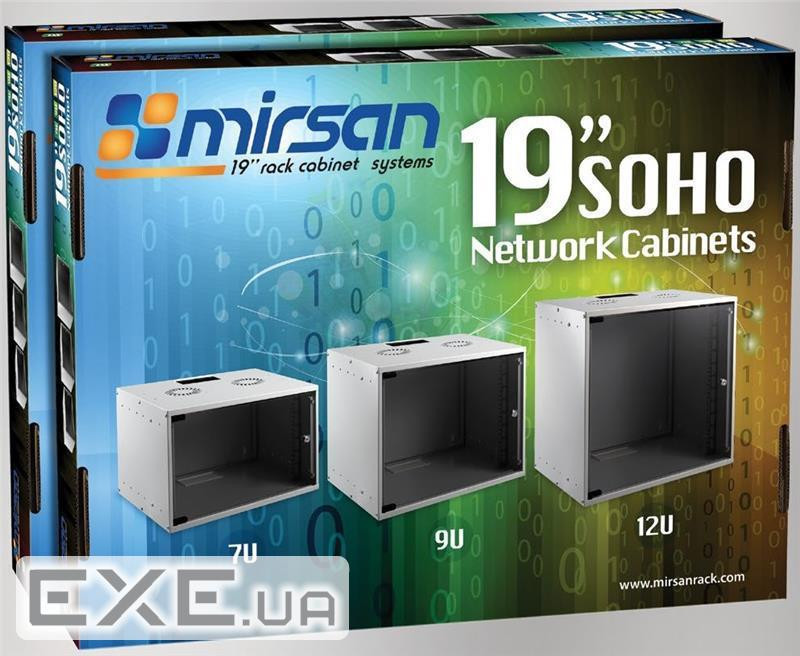 Шафа MIRSAN 19, 9U, SOHO, 535x600 мм, максимально 30 кг, сіра (MR.SOH09U60DE.02)