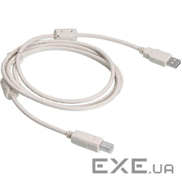 Кабель VOLTRONIC USB 2.0 AM/BM, 1,5 m, 1 ферит, білий (YT-AM/BM-1.5W)