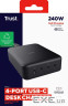 Зарядний пристрій мережевий Trust Maxo 240Вт,GaN, 4xUSB-C,PD, чорний (25413)