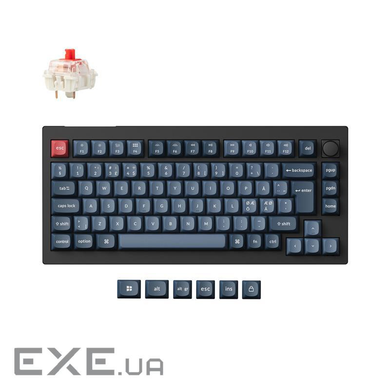 Клавіатура механічна Keychron V1 Max 84Key, Gateron Jupiter Red, WL/BT/USB-A, QMK, (V1MD1 KEYCHRON)