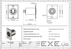 Гніздо FreeEnd-XLR 5p,/M гніздо приборне Gold,металік (75.01.1966-1) (75.01.1966-1)