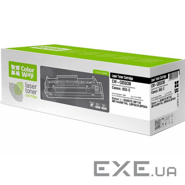 Картридж ColorWay для CANON 055C, LBP-663/664/MF-744/746 Cyan (CW-C055CM)