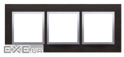 Рамка Premium NATURE 3x, металл нержавеющая сталь Инь (DRN3/78)