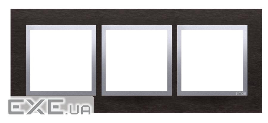 Рамка Premium NATURE 3x, металл нержавеющая сталь Инь (DRN3/78)