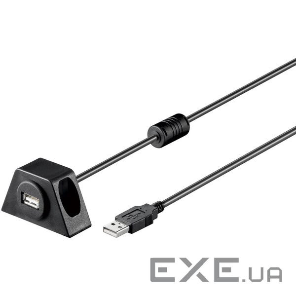 Кабель пристроїв-подовжувач USB2.0 A M/F 0.6m,AWG24+28 Монтаж 2xS Ferrite Cu,чорний (75.09.5444-1) (75.09.5444-1)