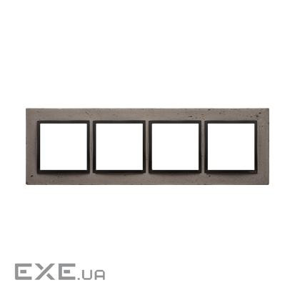 Рамка Premium NATURE 4x, бетон графит (DRN4/97)