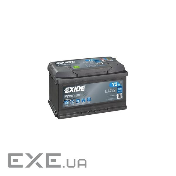 Акумулятор автомобільний EXIDE PREMIUM 72A (EA722)