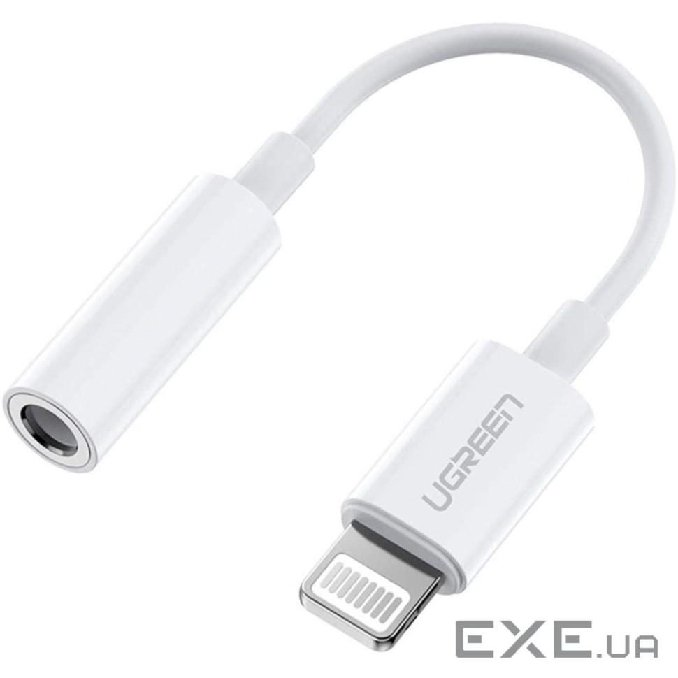 Перехідник Lightning to 3.5 mm 0.1m Headphone Jack Adapter Model US212 white Ugreen (30759)