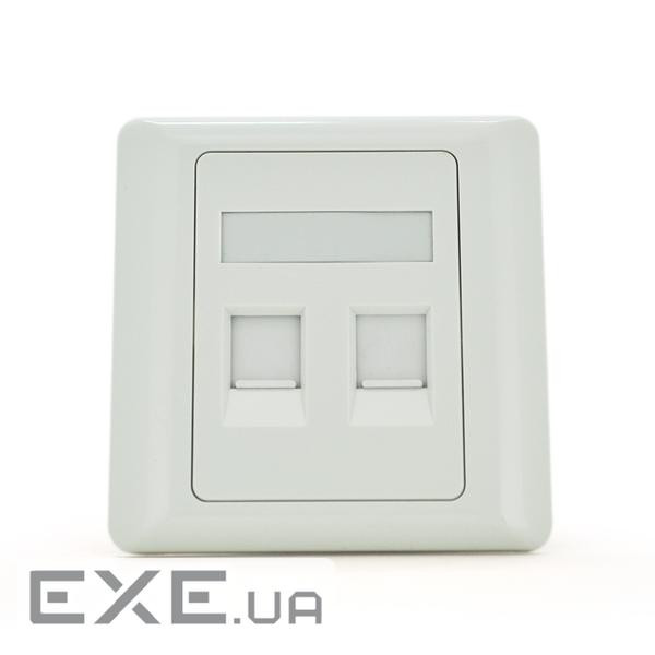 Рамка 86х86 під 2 модулі Keystone Jack RJ-45 кат.5E UTP, 2-port Q100 (F-86х86KJ-2) 86KJ-2)