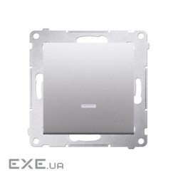 Bыключатель Premium 1х с подсветкой, серебро (DW1L.01/43)