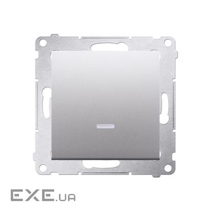 Bыключатель Premium 1х с подсветкой, серебро (DW1L.01/43)