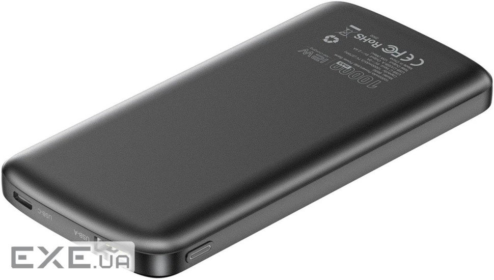 УМБ Choetech 10000mAh 12W USB-A,USB-C чорна (B850-ACBK)