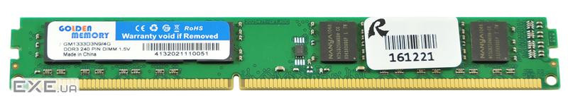 Модуль пам'яті GOLDEN MEMORY DDR3 1333MHz 4GB (GM1333D3N9/4G)