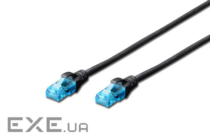Патч корд Digitus UTP, CAT 5e, 1м, AWG 26/ 7, CCA, PVC, черный (D (DK-1512-010/BL)