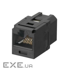 Модуль прохідний Mini-Com RJ45 UTP, кат.6, чорний (CC688BL)