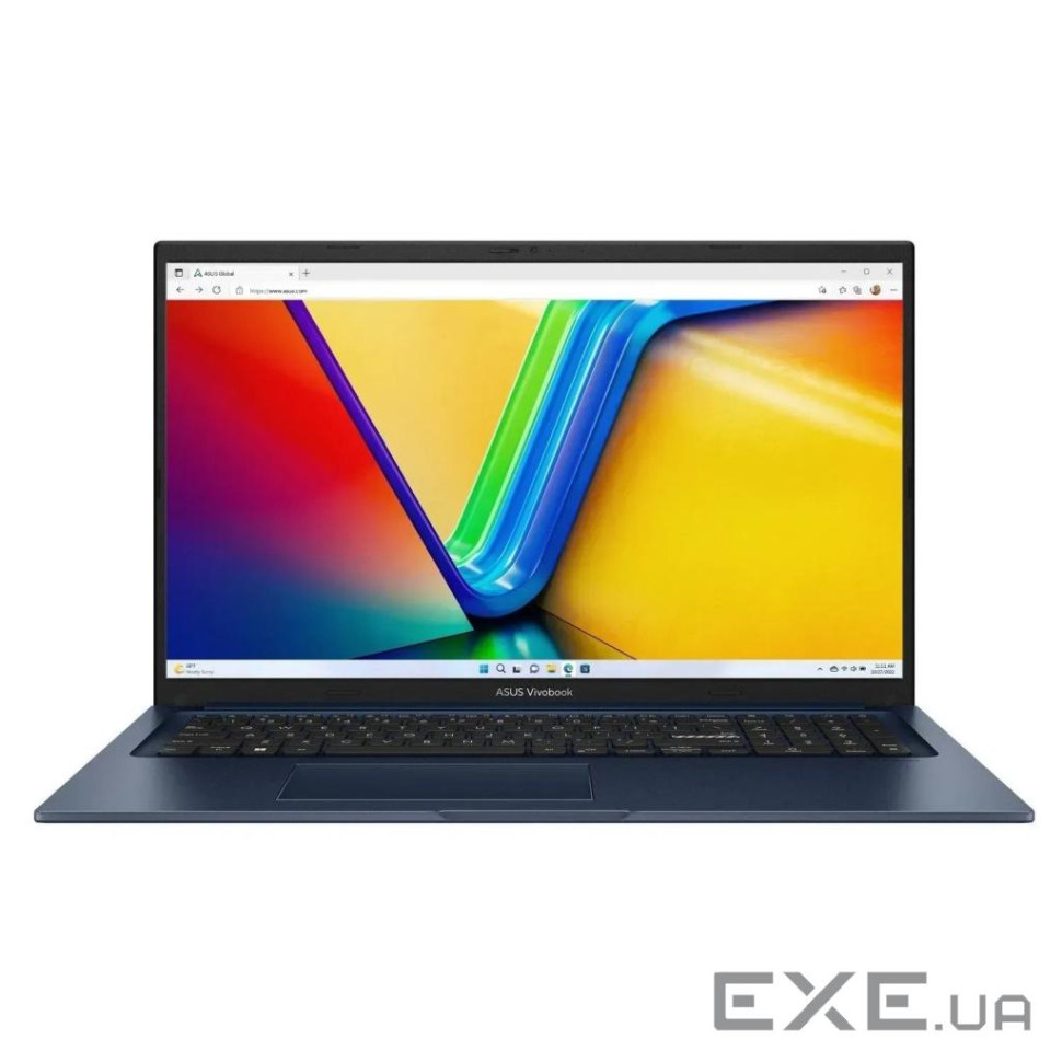 ноутбук 17.3FMI/C5-120U/16/512/Intel HD/DOS/BL/Qui et Blue ASUS X1704VA-AU982 (90NB13X2-M00H90)