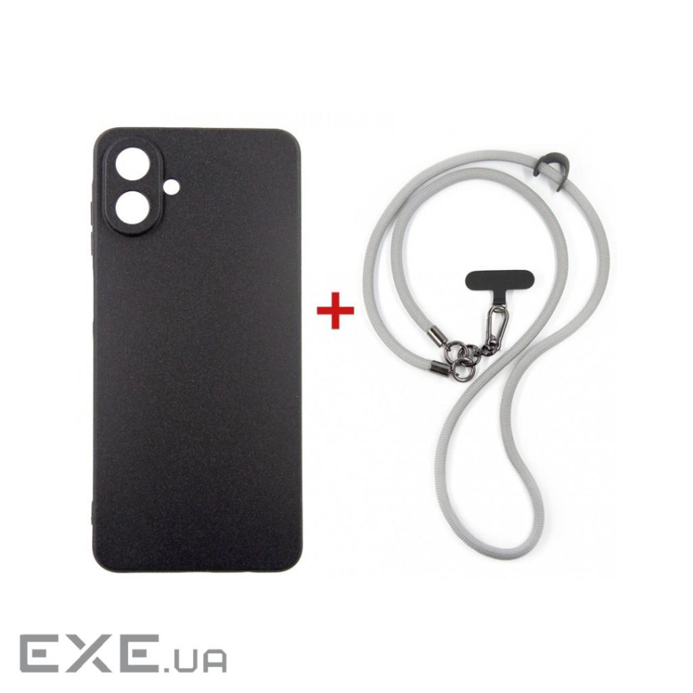 Чохол до мобільного телефона Dengos Case + Cross-body Strap Samsung Galaxy A07 Black (DG-KM-CCRB-15)
