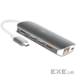 Багатопортовий мультиадаптер J5create JCD383-N, USB Type-C 9-в-1