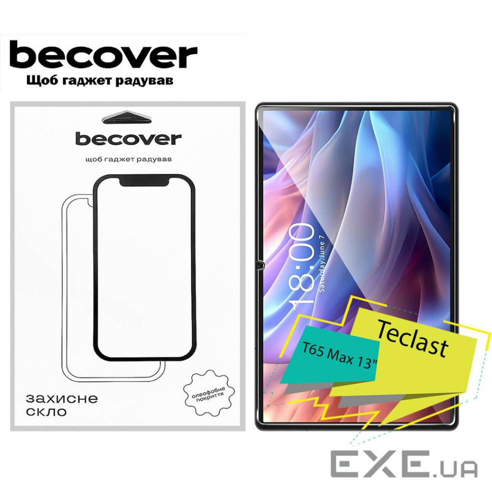 Защитное стекло BeCover для Teclast Tab T65 Max 13" (713041)