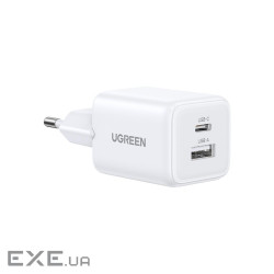 Зарядний пристрій Ugreen X514 1xUSB-C PD20W + 1xUSB GaN white (65006)