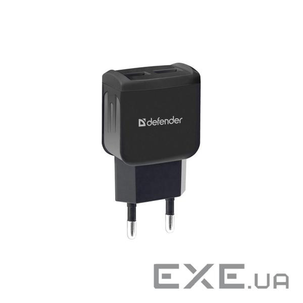 Зарядний пристрій Defender UPС-21 2xUSB,5V/2.1А кабель microUSB (83581)