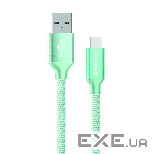 Дата кабель USB 2.0 AM to USB-C 1.0m mint ColorWay (CW-CBUC003-MT)