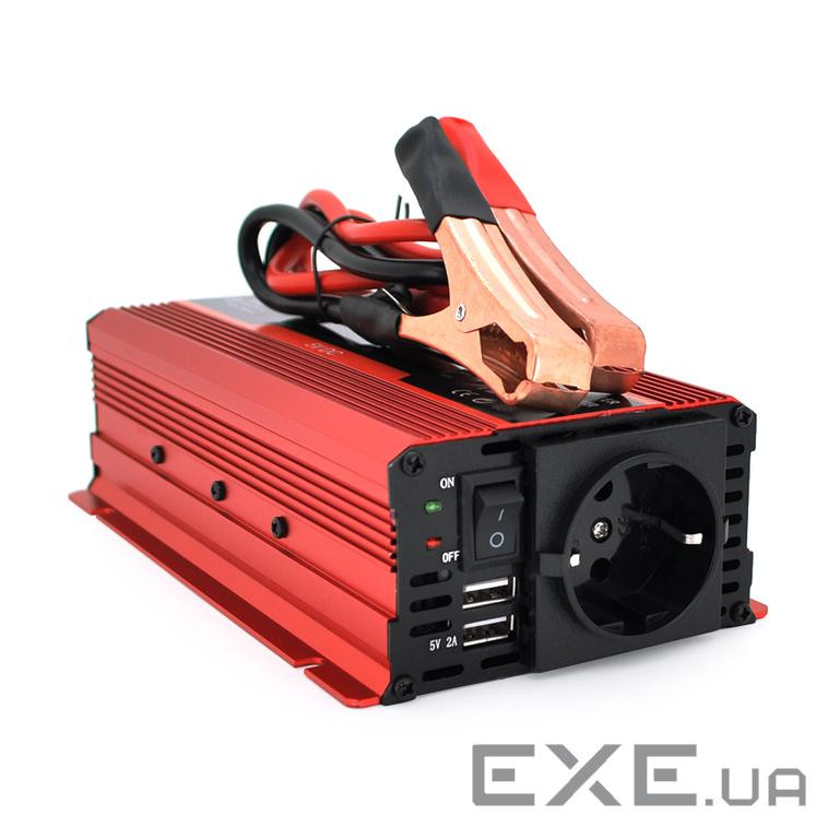 Інвертор напруги KME1200W (DC:600W), 12 / 220V з апроксимованою синусоїдою, 2 універсал (KY-LCD1200) (KY-LCD1200)