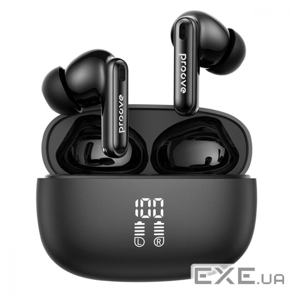 Беспроводные наушники Proove Intro Pro TWS with ANC (APP) obsidian black (TWIP0001AP15)