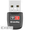 Мережевий адаптер ColorWay, Black, USB 2.0, WiFi 6, до 286 Mb/s (CW-AD-W1)